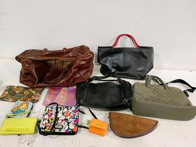 Lot of 11Assorted Used Bags: Travel, Handbags, Wallets, Steve Madden