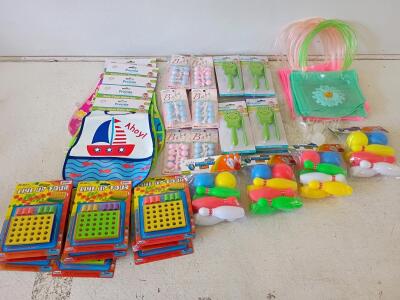 Bulk Lot: 20+ Baby & Kids Items&mdash;Premia Bibs, Brushes, Rattles, Line Up Four, Bowling, Handbags