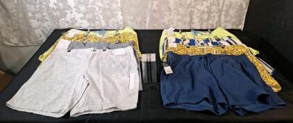 (2) Pair Of Mens Shorts, 40 Waist, (6) Pair Of Mens Shorts Size XL & (1) 3.4-Fl Oz Bottle Of Guest Man Of Men Impression EAU De Parfum NaturaSpray Fragrance Couture