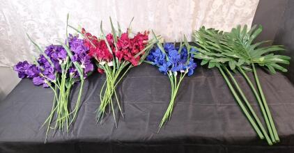 Lot Of (40) Artificial Long Stemed Flowers