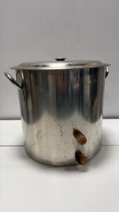 16-Gallon Stainless Steel Brewing/Stock Pot with Two Ports and Lid