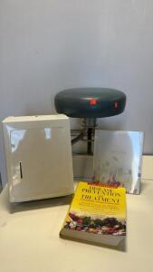 J.B. Call Medical Stool, Wall Towel Dispenser, Disease Prevention Book, doTERRA Binder