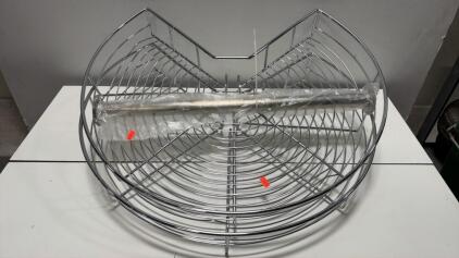 Large Lazy Susan Shelves, Wire Basket with Separate Rod, Approx. 24-30" Diameter