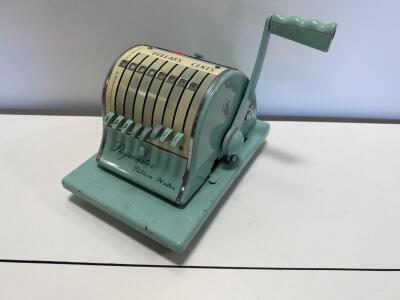 Paymaster Series 8000 Ribbon Writer Check Protector, Serial 8N73089, Light Green, Chicago USA