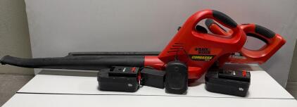 Black & Decker Cordless HedgeHog 22" Hedge Trimmer & Cordless Broom Blower, 18V, 2 Batteries, Charger