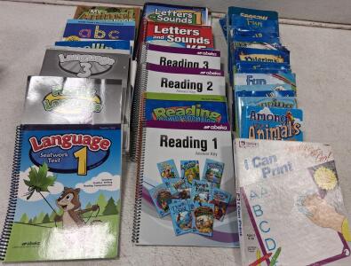Homeschool Lot: Abeka Language Arts Curriculum Set Grades 1-3 with Readers, Workbooks, Answer Keys, Spiral Bound