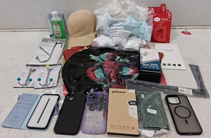 Assorted Household Items and Phone Accessories Lot