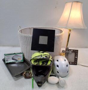 Fox Racing V1 Streak Helmet, Mead #10 Envelopes, Lamp, Wicker Basket, and More