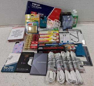 Mixed Lot of Household Supplies and Phone Accessories, New/Unused