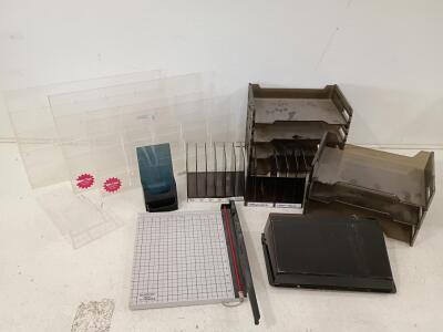 Boston 12" Paper Trimmer with Assorted Acrylic Office Organizers
