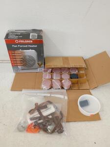 Mixed Lot: Pelonis Fan Forced Heater, 21 Pink Cosmetic Jars, Goose Call Kit
