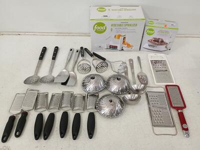 Bulk Lot: Food Network Spiralizers, Digital Kitchen Scale, Assorted Utensils