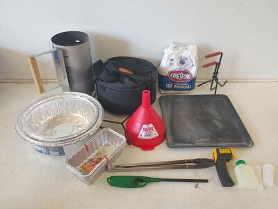 Lodge 10-Inch Camp Dutch Oven Set, Chimney, Case, Accessories & Charcoal Included