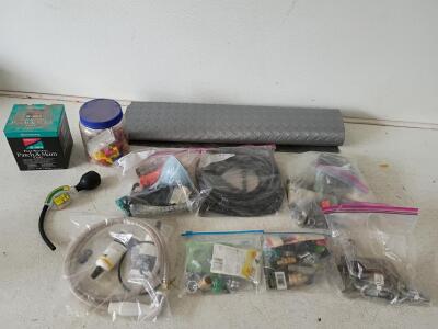Assorted Plumbing, Hydraulic & Utility Hardware Lot: Parker Lube, Armstrong Patch, Hoses, Fittings