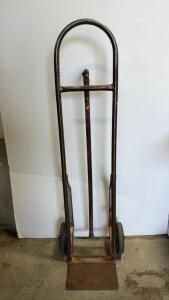 Steel Hand Truck Dolly, Loop Handle, 600 lb Capacity, 48" Height, 10" Solid Wheels