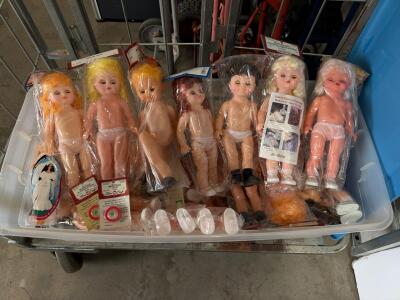 Lot of 20+ Fibre Craft & Darice Dolls 11&ndash;13.5 in Undressed Craft/Music Box Dolls & Accessories
