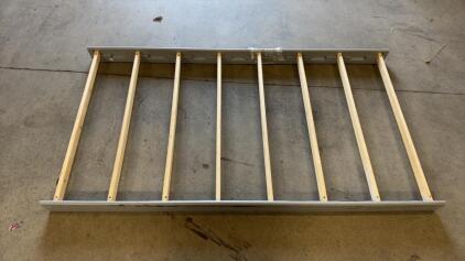 Full Size Wooden Bed Slat Frame with Hardware, 8 Slats, Grey Rails, 75"x54" Approx.