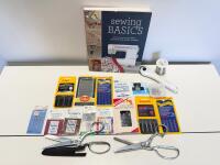 Sewing Tool & Notions Bundle: Gingher & Griffon Shears, Fiskars Rotary Cutter, Needles, Book