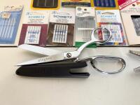 Sewing Tool & Notions Bundle: Gingher & Griffon Shears, Fiskars Rotary Cutter, Needles, Book - 2