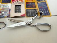 Sewing Tool & Notions Bundle: Gingher & Griffon Shears, Fiskars Rotary Cutter, Needles, Book - 3