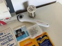Sewing Tool & Notions Bundle: Gingher & Griffon Shears, Fiskars Rotary Cutter, Needles, Book - 6