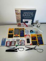 Sewing Tool & Notions Bundle: Gingher & Griffon Shears, Fiskars Rotary Cutter, Needles, Book - 8