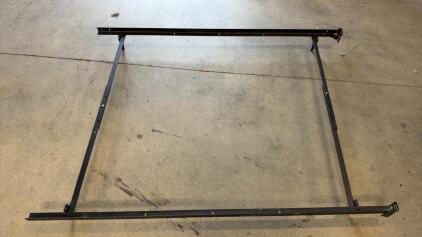 Adjustable Metal Platform Bed Frame, Fits Queen and King Sizes, Black Finish