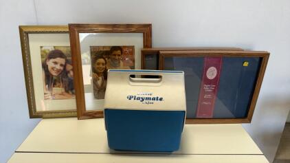Regal 12x16 Display Cases, 11x14 Matted Frames, Igloo Little Playmate Cooler, Lot of 5