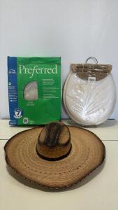 Bemis Preferred White Round Toilet Seat 16.5" , Round Cushion Toilet seat in factory plastic and Sombrero