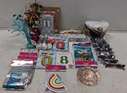 Balloons, Banners, Sunglasses, Decor & Captain&rsquo;s Hat