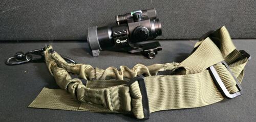 CVLIFE FoxSpook 2.5-10x40e Red & Green Illuminated Scope with Laser, Two-Point Tactical Rifle Sling
