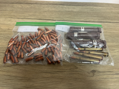 Copper-Jacketed Soft-Point Bullets, Approx. 40-50 Count ,7.62x39mm FMJ Ammunition, Lake City 1996, 4 Rounds with Butler Creek Field Cases