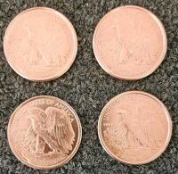 4x .999 Fine Copper Walking Liberty Rounds &ndash; 1 oz Each &ndash; Eagle Reverse Design - 2