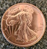 4x .999 Fine Copper Walking Liberty Rounds &ndash; 1 oz Each &ndash; Eagle Reverse Design - 3