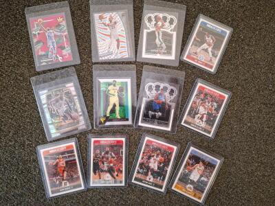 Modern NBA Stars Basketball Card Lot - Panini, NBA Hoops, Crown Royale, Revolution, 12 Cards