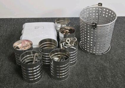 Assorted Hardware Set with Metal Organizer Bins and Outdoor WiFi Enclosure