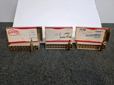 Vintage Winchester Super Speed .243 WIN 59 Brass Primed Cases (New and Once-Fired, Boxed)