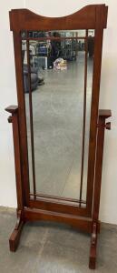 Powell 993-230A Cheval Floor Mirror, 60&rdquo; Dark Cherry, Adjustable, 2017, MDF/Wood Veneer