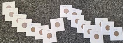 1944-1945 Lincoln Wheat Cents, Coins, Various Mint Marks, Circulated