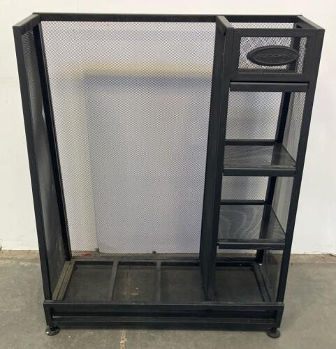 Suncast Metal Mesh Golf Bag & Accessories Storage Rack, 4 Shelves, 150 lb Capacity