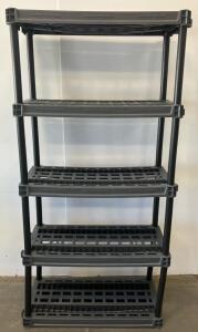 5-Tier Plastic Utility Shelving Unit, 36" W x 18" D x 75.25" H, 750 lbs Capacity