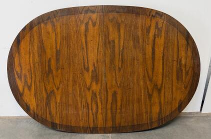 Oval Wood Dining Table Top, 72" x 48", Oak Veneer, Leaf Extension Ready, Serial 2325-101 (No Legs Or Extra Leaf Included)