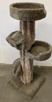 Sturdy Multi-Level Carpeted Cat Tree Tower, 3 Platforms, Gray-Brown