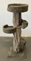 Sturdy Multi-Level Carpeted Cat Tree Tower, 3 Platforms, Gray-Brown - 3