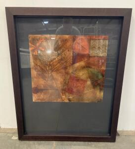 Kinder Harris "Guilded Leaf II" Framed Art Print, Dark Brown Wood Frame