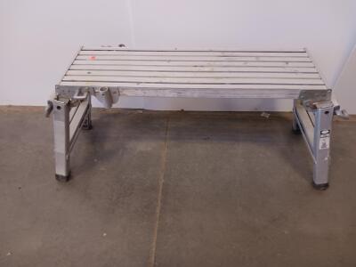 Folding Aluminum Work Platform, 43"x12", 225 lb Capacity, Anti-Slip Surface, Portable Scaffold