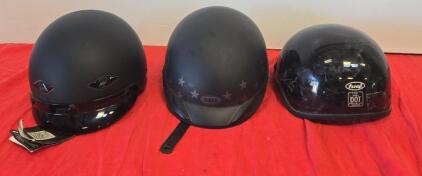 Bell XL/XXL USA Flag Half Helmet & Black M Half Helmet Motorcycle DOT Style Lot Of 2 LS2 Rebellion 1812 Half Helmet - Matte Black, Size XL, DOT Certified