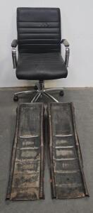 Steel Car Ramps Pair, 5,000 lbs Capacity Each, 40-48 in Long, Heavy Duty