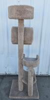 Large 4-Level Beige Cat Tree with Box Hideout, Tunnel, Scratching Post, 70&rdquo; Tall - 2