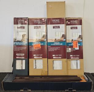 Home Decorators Cordless Faux Wood Blinds White & Brown, 22.5-30.5" W, 48-64" H, 2" & 2.5" Slats